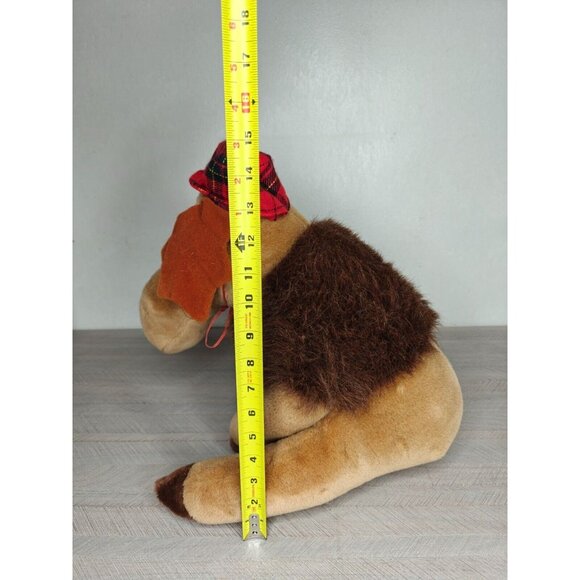 Vintage Murphy Moose Plush Toy Red Plaid Hat 15" Carousel By Guy - Picture 4 of 12